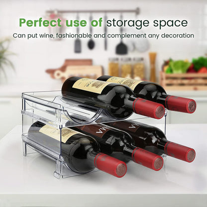 Water Bottle Storage Organizer Set - Stackable Cabinet Racks for Efficient Water Bottle Management (2 Packs)