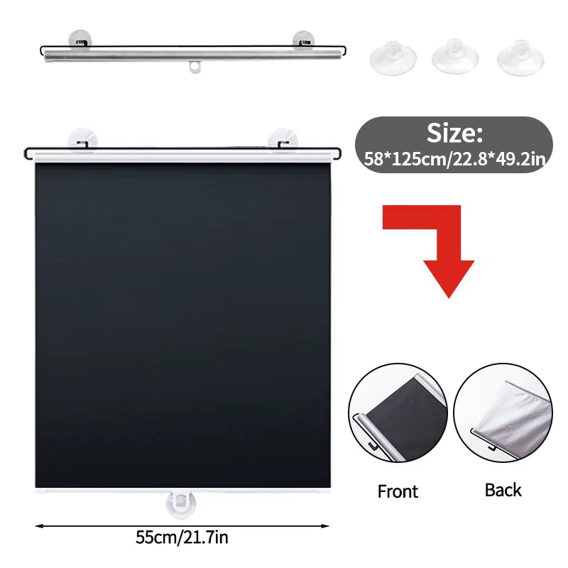 Retractable Sunshade Blind Roller Curtain Car Sunshade Room Sunshade Curtain Blackout Roller Blind Thermal Insulation Shutter