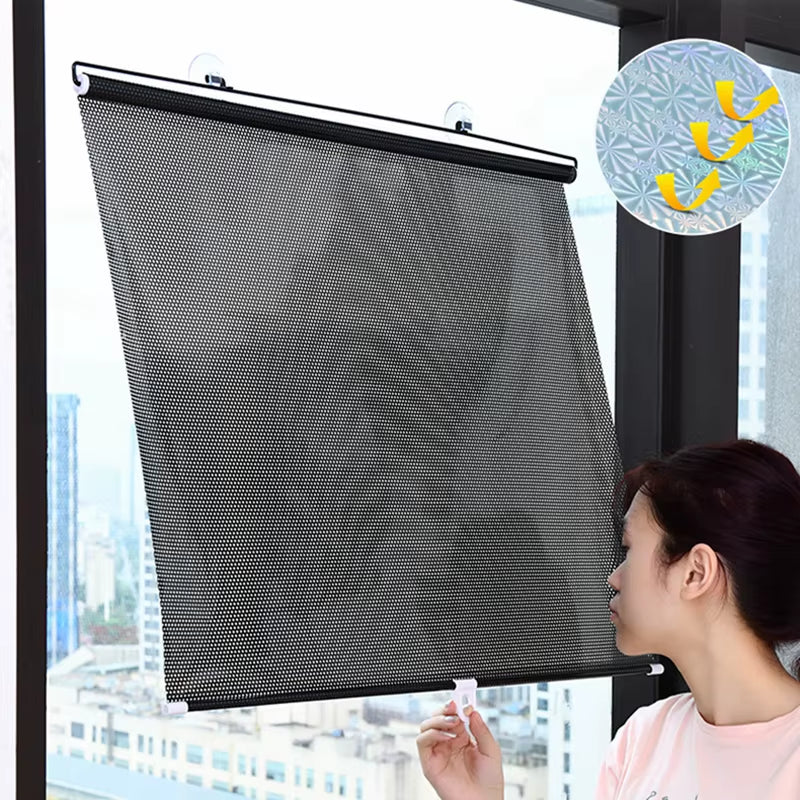 Retractable Sunshade Blind Roller Curtain Car Sunshade Room Sunshade Curtain Blackout Roller Blind Thermal Insulation Shutter