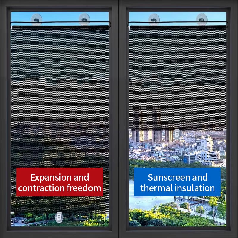 Retractable Sunshade Blind Roller Curtain Car Sunshade Room Sunshade Curtain Blackout Roller Blind Thermal Insulation Shutter