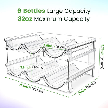 Water Bottle Storage Organizer Set - Stackable Cabinet Racks for Efficient Water Bottle Management (2 Packs)