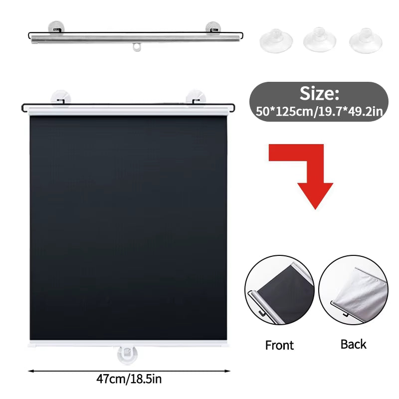 Retractable Sunshade Blind Roller Curtain Car Sunshade Room Sunshade Curtain Blackout Roller Blind Thermal Insulation Shutter