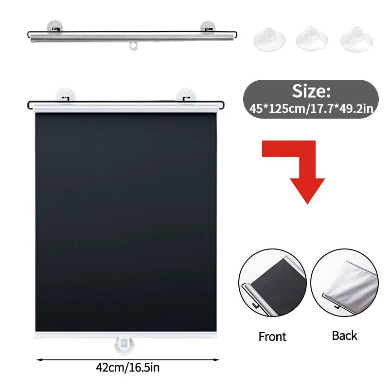 Retractable Sunshade Blind Roller Curtain Car Sunshade Room Sunshade Curtain Blackout Roller Blind Thermal Insulation Shutter