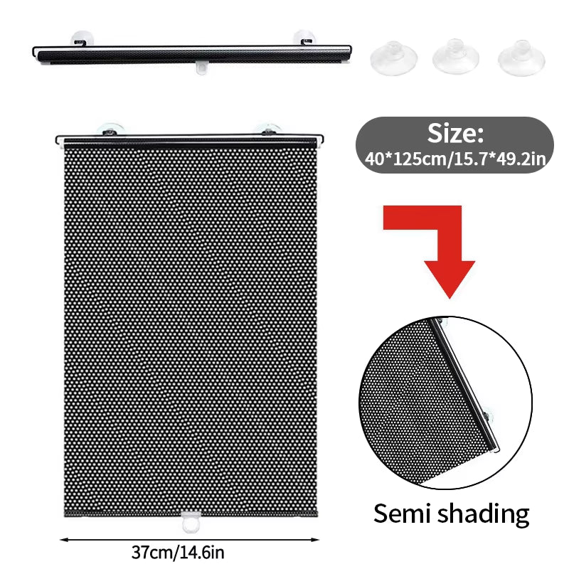 Retractable Sunshade Blind Roller Curtain Car Sunshade Room Sunshade Curtain Blackout Roller Blind Thermal Insulation Shutter