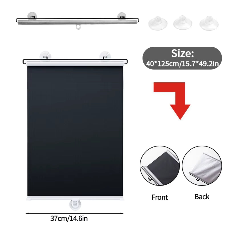 Retractable Sunshade Blind Roller Curtain Car Sunshade Room Sunshade Curtain Blackout Roller Blind Thermal Insulation Shutter