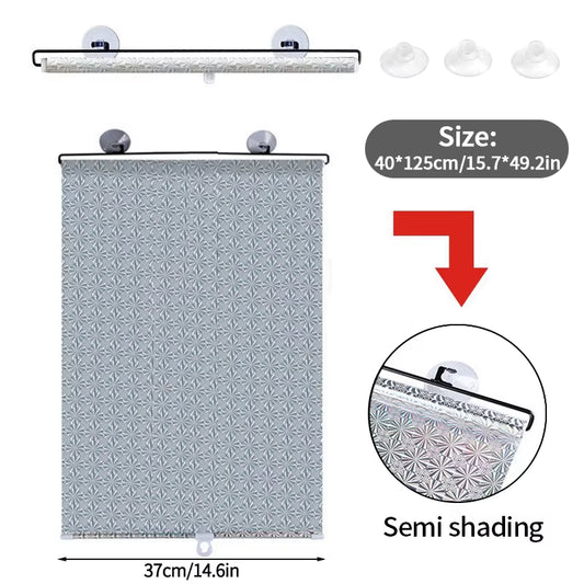 Retractable Sunshade Blind Roller Curtain Car Sunshade Room Sunshade Curtain Blackout Roller Blind Thermal Insulation Shutter